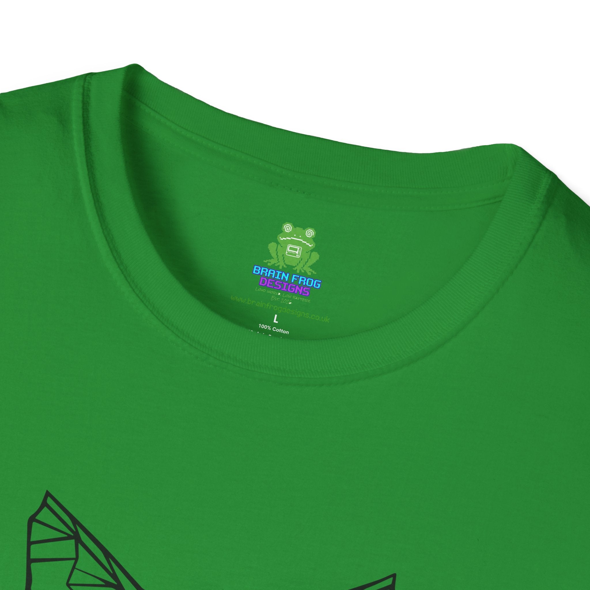 Geometric Cat T-Shirt - Minimal Line Art Cat Face Tee - 100% Cotton