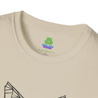 Geometric Cat T-Shirt - Minimal Line Art Cat Face Tee - 100% Cotton