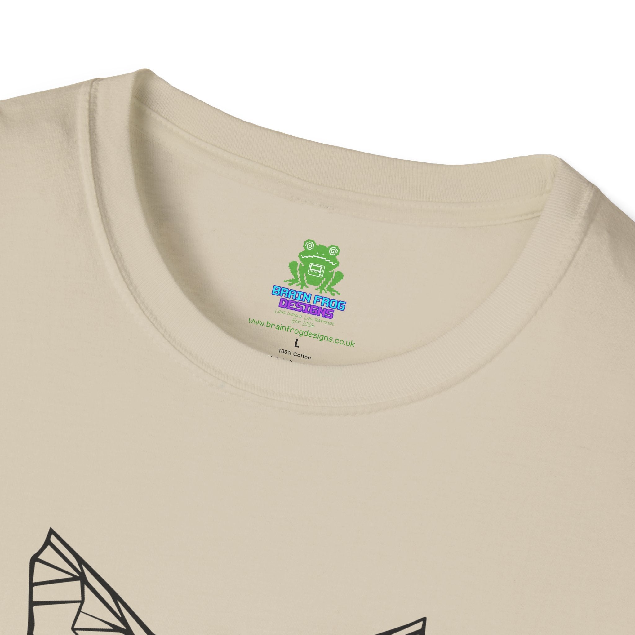 Geometric Cat T-Shirt - Minimal Line Art Cat Face Tee - 100% Cotton