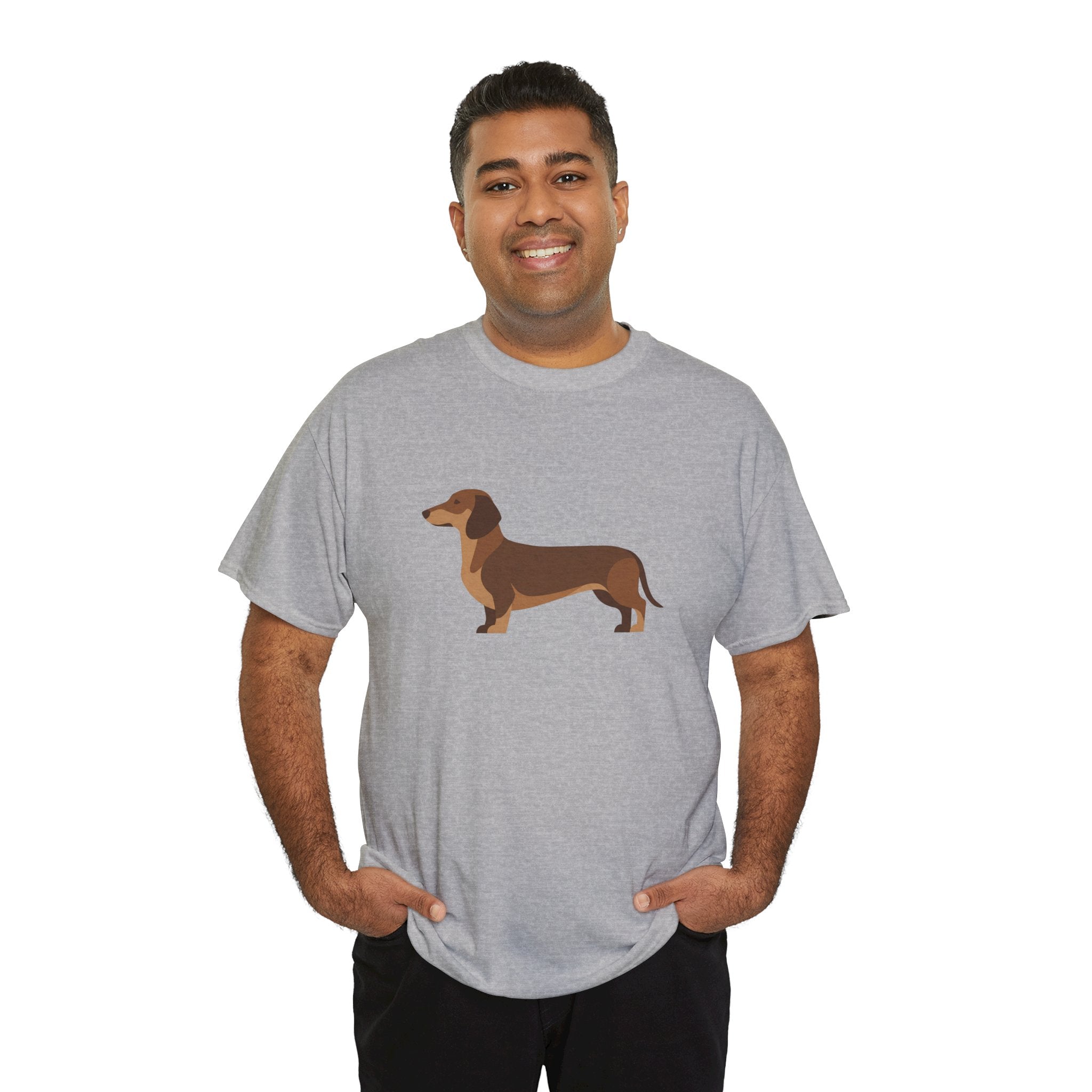 Dachshund Dog T‑Shirt — Cute Brown Sausage Dog Graphic Tee - 100% Cotton