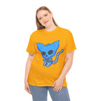Blue Skeleton Cat Graphic Tee - Cute Creepy Kitty Shirt - 100% Cotton