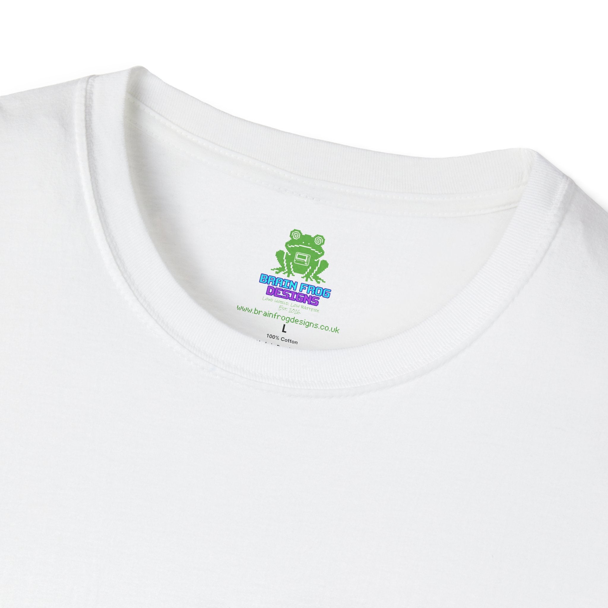 Men's Plain Tee - Brain Frog Men's Softstyle Plain T-Shirt - 100% Cotton / Cotton Blend