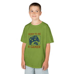 Kids Tee - "Born to Be a Gamer" Retro Game Controller Shirt - 100% Cotton / Cotton Blend