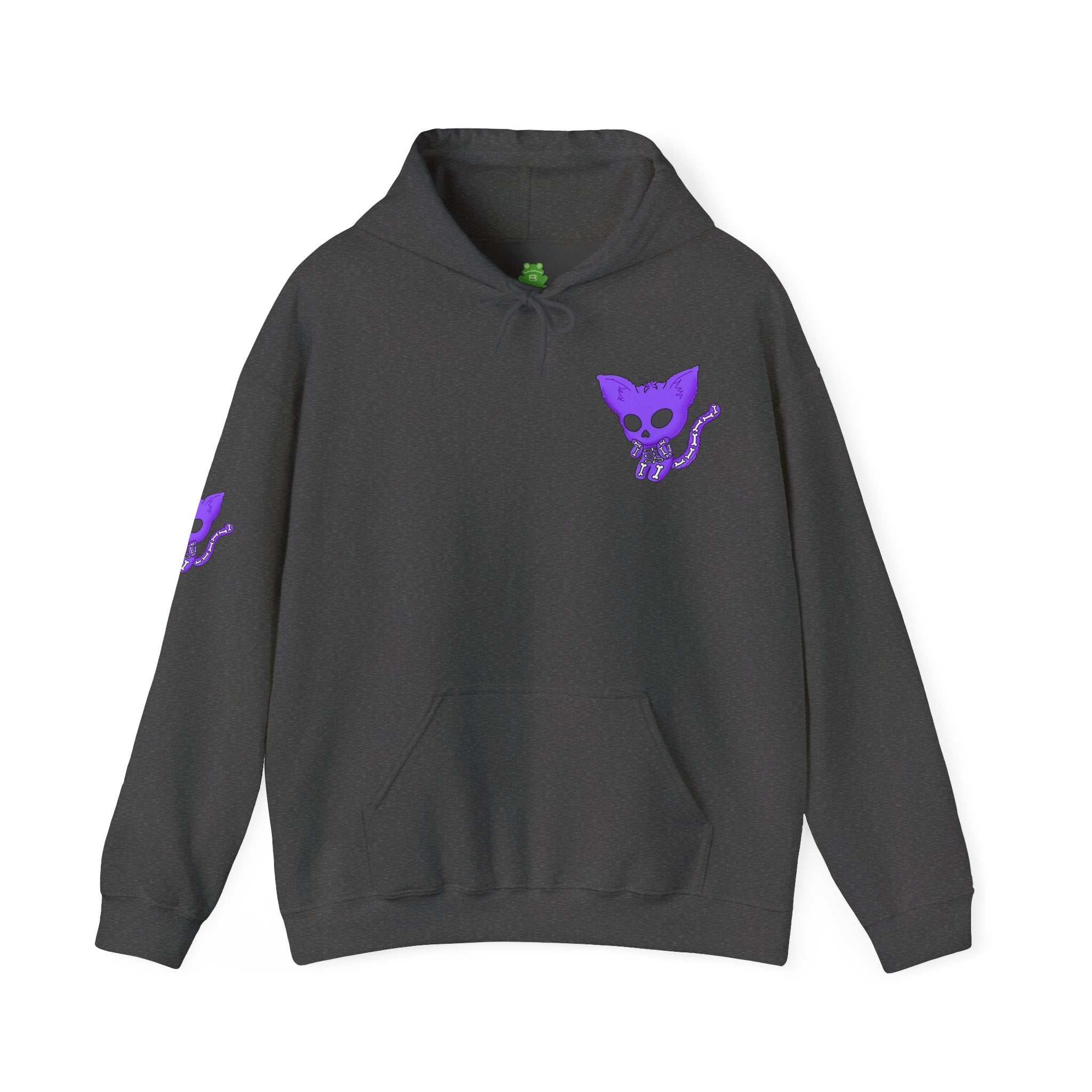 Purple Skeleton Cat Hoodie – Cute Spooky Graphic Sweatshirt - Unique Brand Design