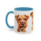 Irish Terrier Dog Portrait Accent Coffee Mug - Cute Terrier Face Ceramic Coffee Cup (11/15oz)