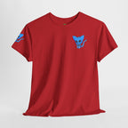 Blue Skeleton Cat Graphic Tee - Cute Creepy Kitty Shirt - 100% Cotton