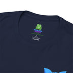 Blue Skeleton Cat Graphic Tee - Cute Creepy Kitty Shirt - 100% Cotton