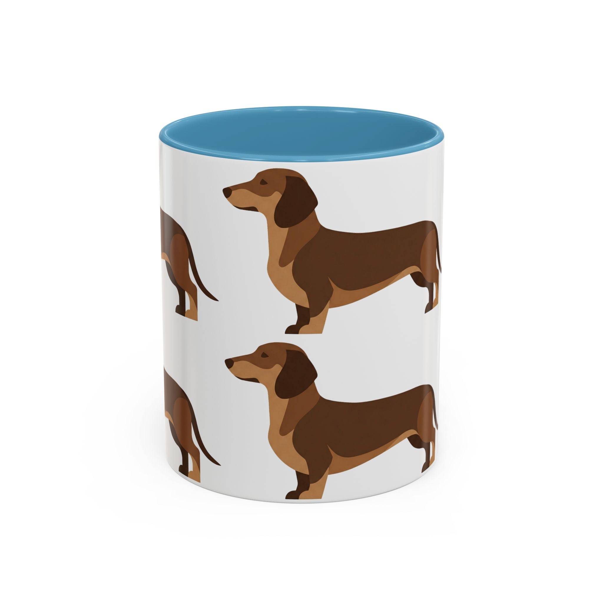 Dachshund Pattern Accent Coffee Mug — Cute Wiener Sausage Dog Ceramic Mug (11/15 oz)