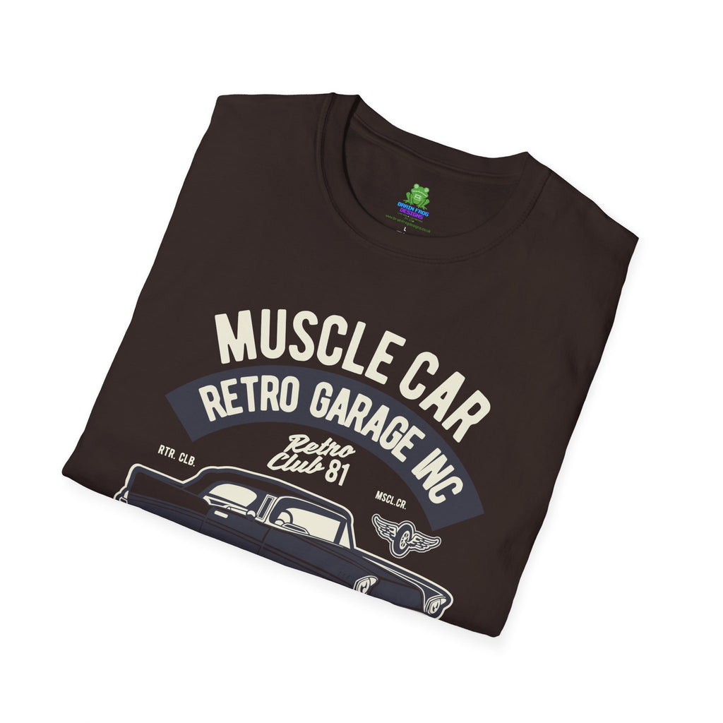 Retro Garage Muscle Car T-Shirt - Classic Speedway Vintage Auto Tee -100% Cotton
