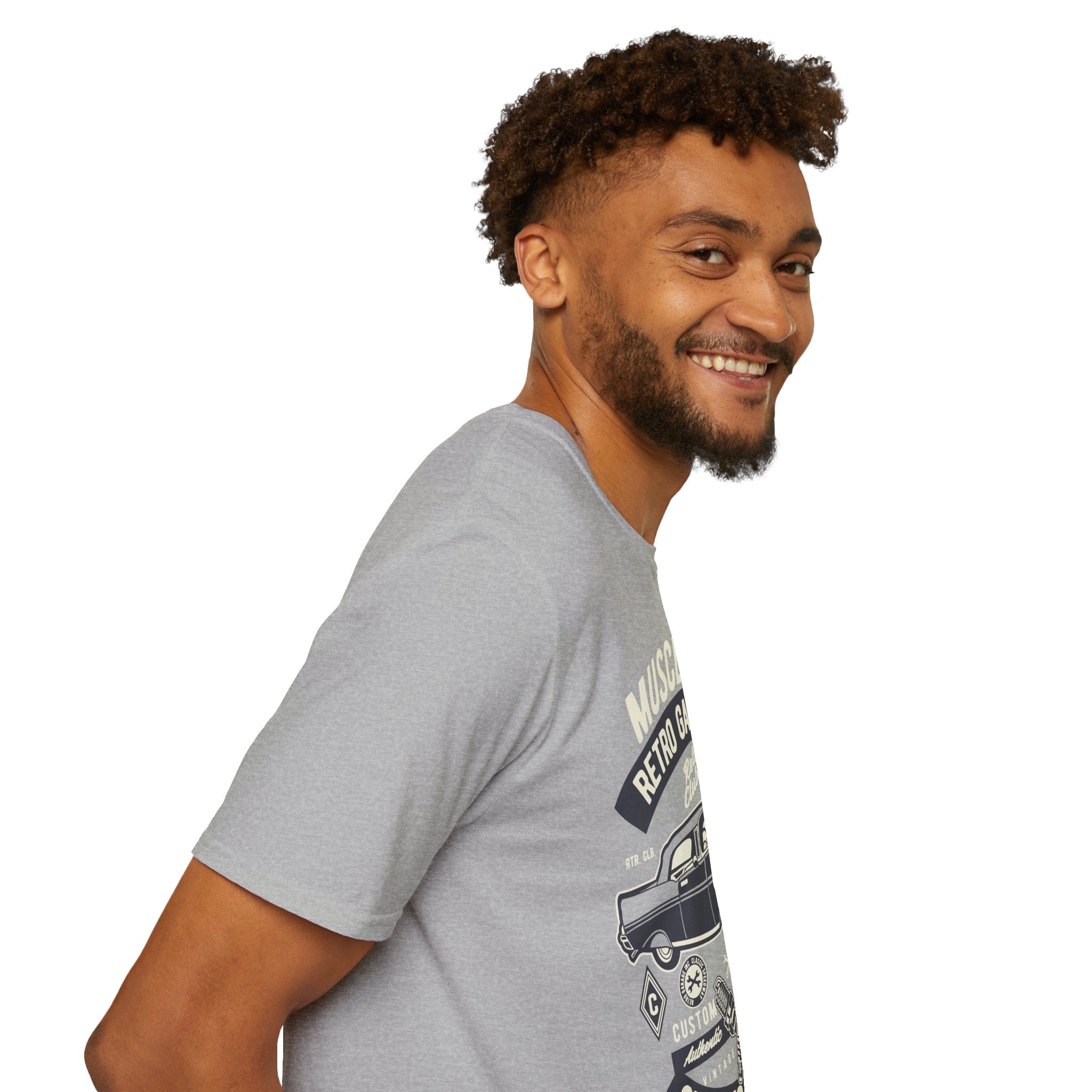 Retro Garage Muscle Car T-Shirt - Classic Speedway Vintage Auto Tee -100% Cotton