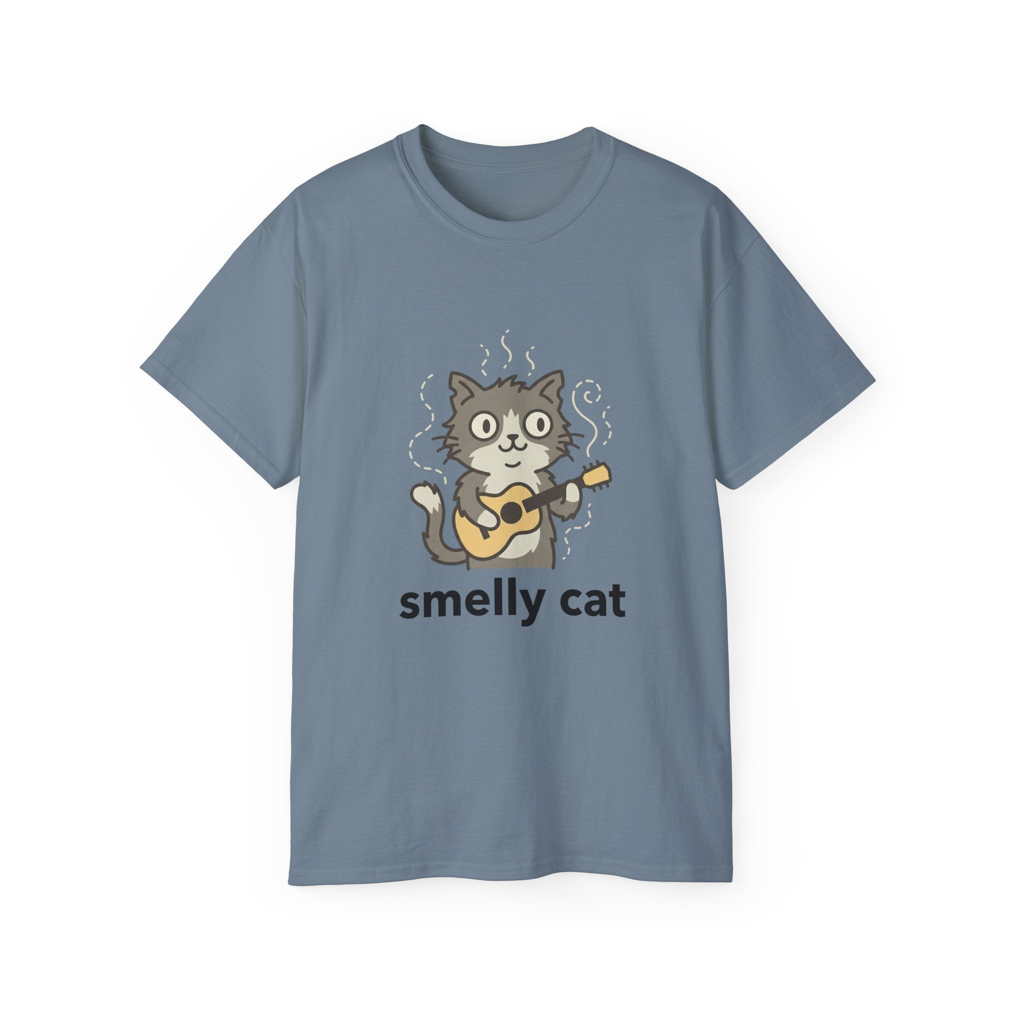 Smelly Cat Guitar Cat T-Shirt - Funny Friends Parody Tee for Fans - 100% Cotton