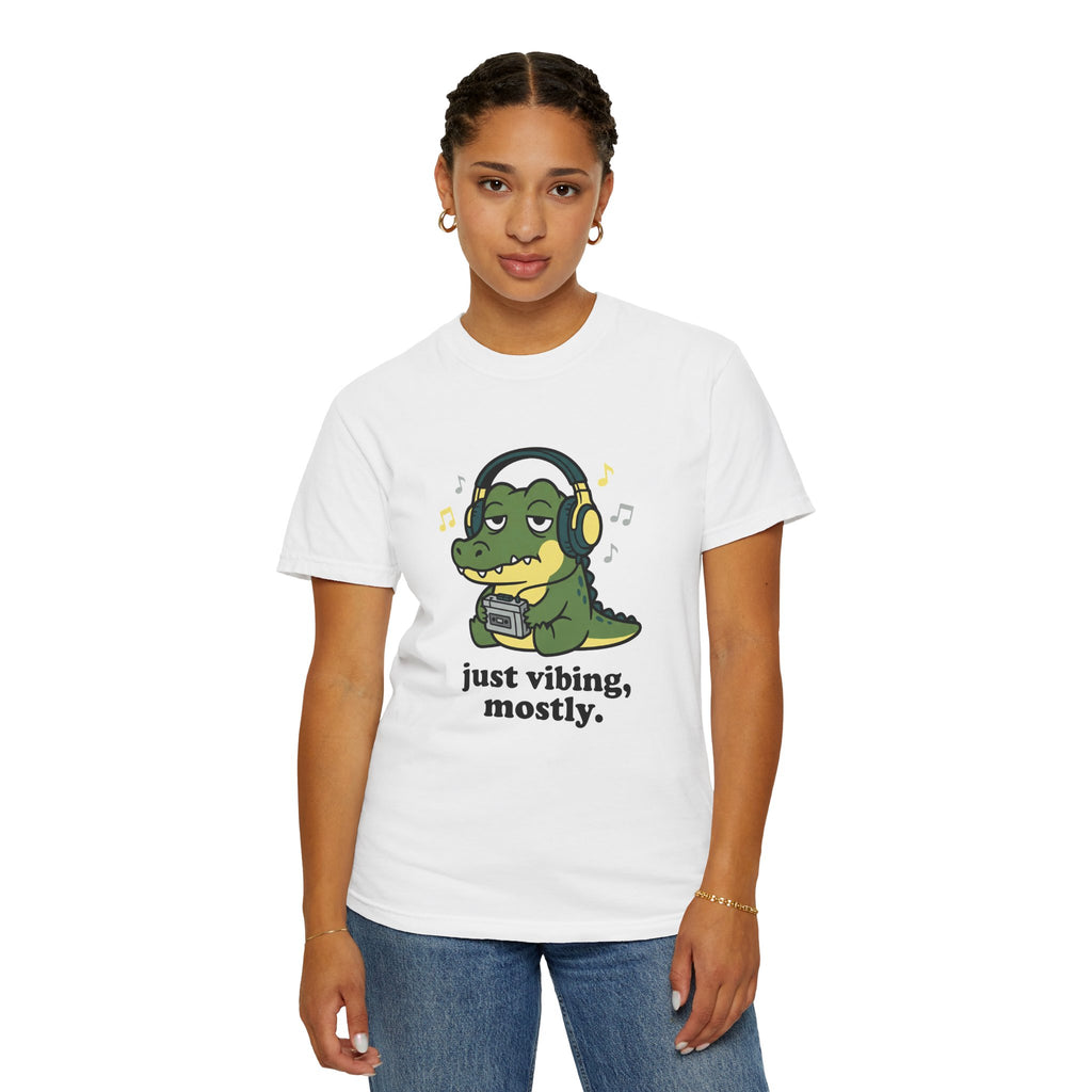 Just Vibing, Mostly Crocodile T-Shirt - 100% Cotton