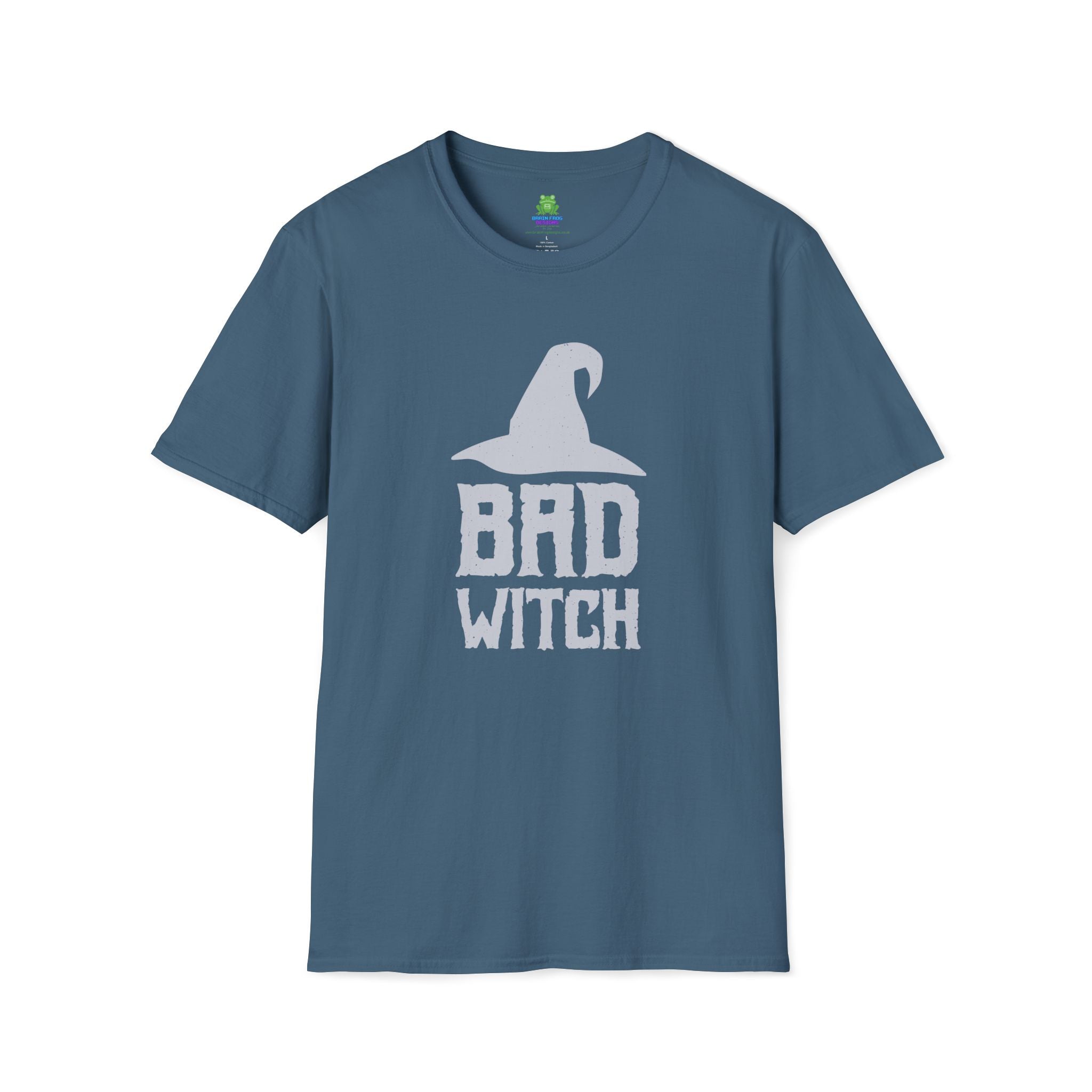Bad Witch T-Shirt - Witch Hat Graphic Halloween Tee - 100% Cotton / Cotton Blend