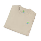 Brain Frog Design Signature T-Shirt - Small Green Brain Frog Logo Tee (Front Chest & Sleeve) - 100% Cotton