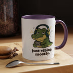 Just Vibing Mostly Mug - Cute Alligator Coffee Cup (11/15oz)