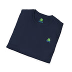 Brain Frog Design Signature T-Shirt - Small Green Brain Frog Logo Tee (Front Chest & Sleeve) - 100% Cotton / Cotton Blend