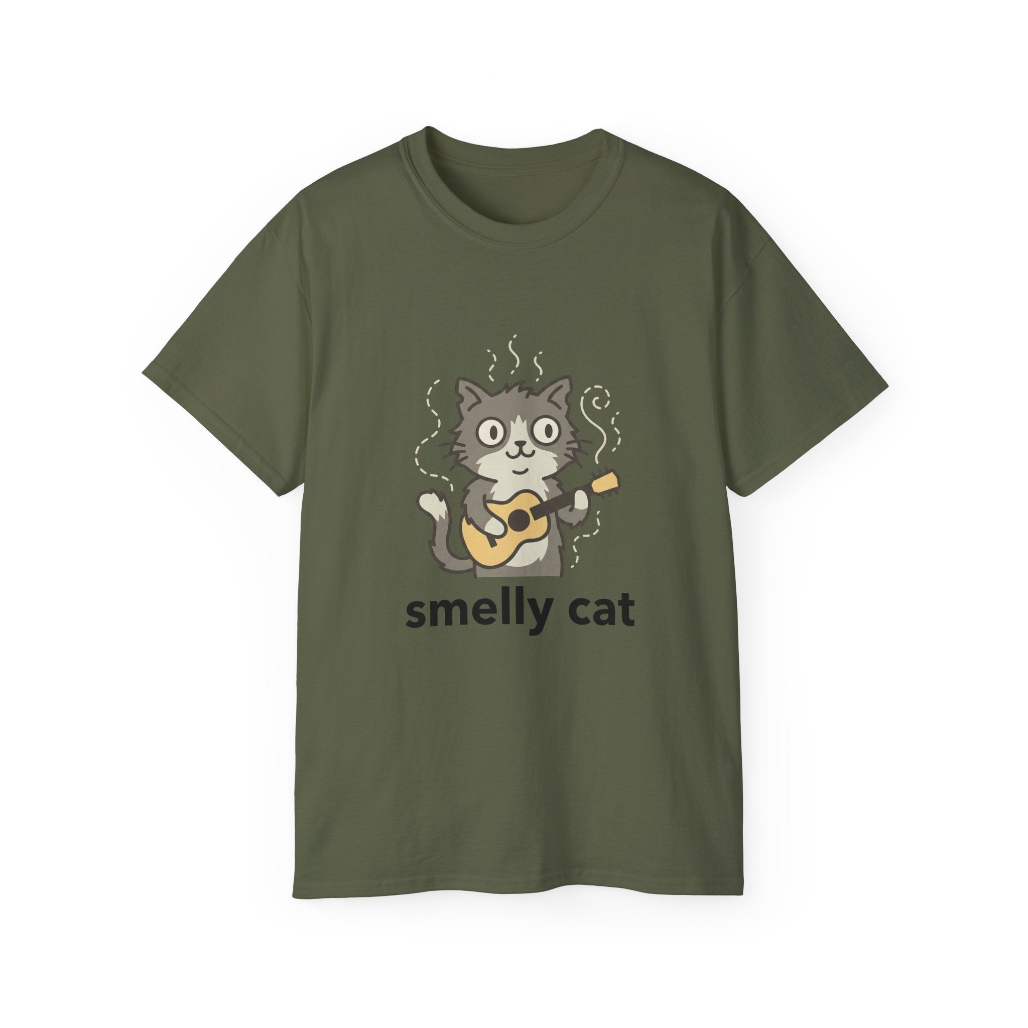 Smelly Cat Guitar Cat T-Shirt - Funny Friends Parody Tee for Fans - 100% Cotton