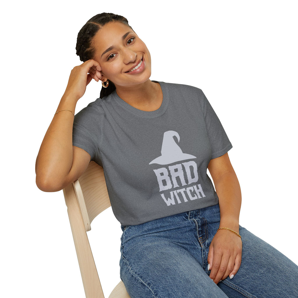 Bad Witch T-Shirt - Witch Hat Graphic Halloween Tee - 100% Cotton / Cotton Blend