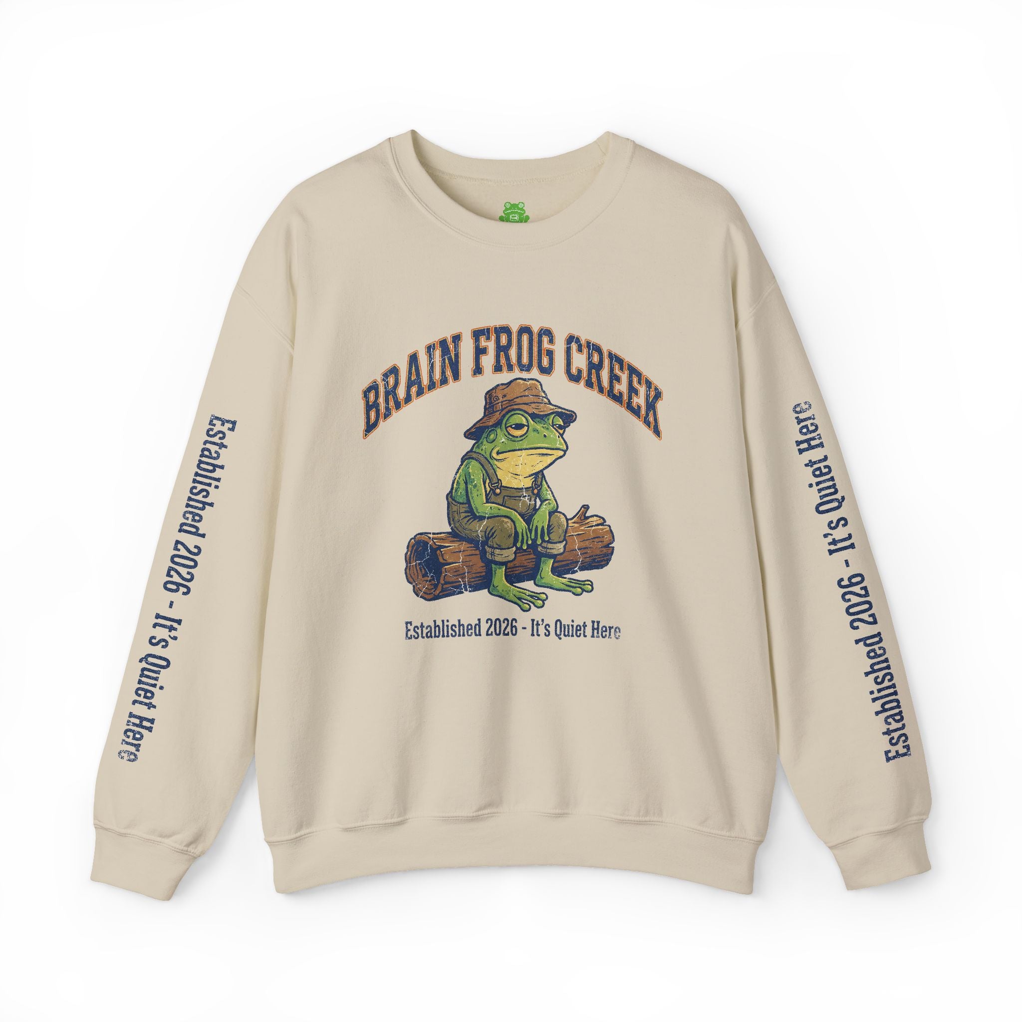 Signature Brain Frog Creek Sweatshirt - Vintage Fisherman Frog Crewneck