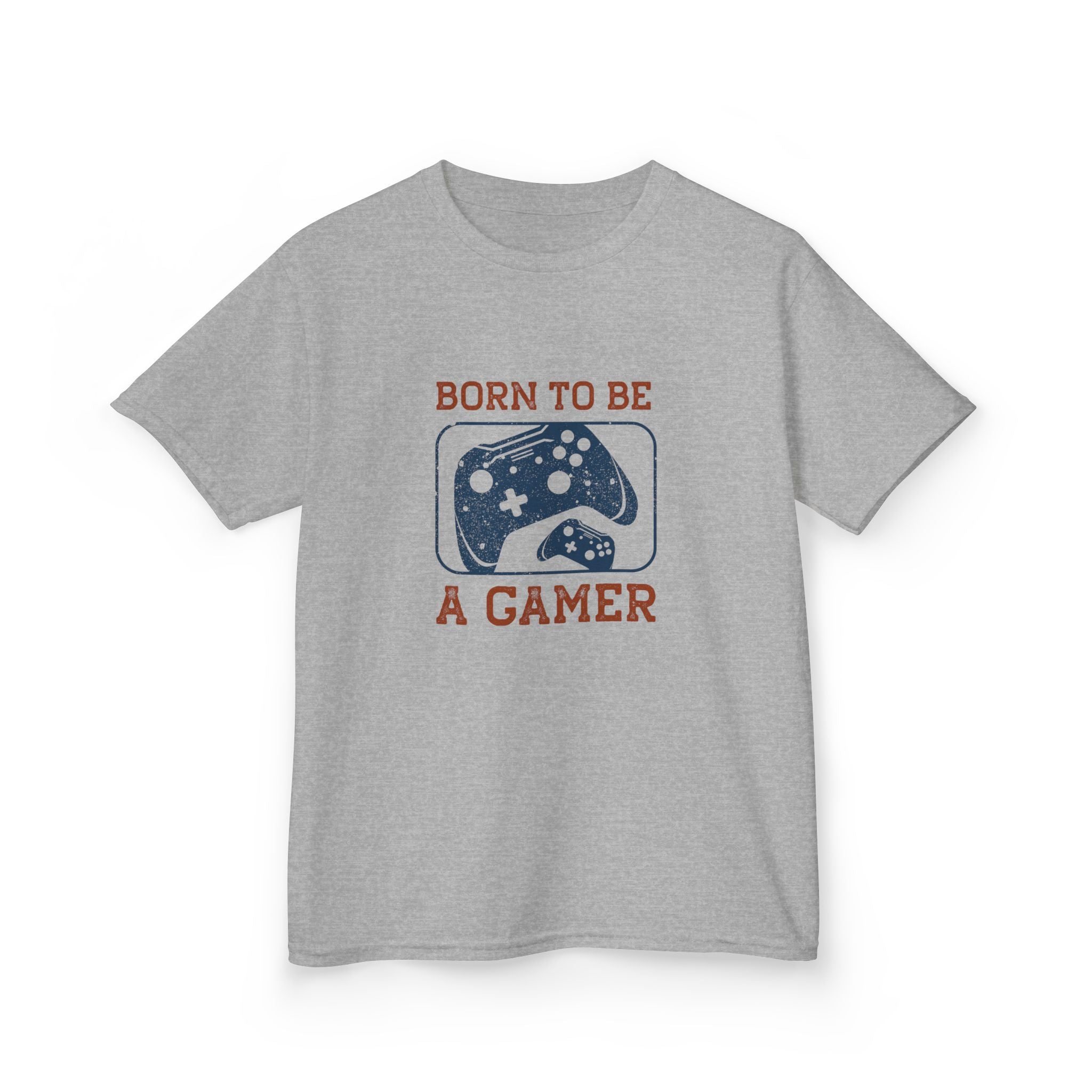 Kids Tee - "Born to Be a Gamer" Retro Game Controller Shirt - 100% Cotton / Cotton Blend