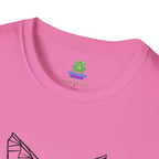 Geometric Cat T-Shirt - Minimal Line Art Cat Face Tee - 100% Cotton