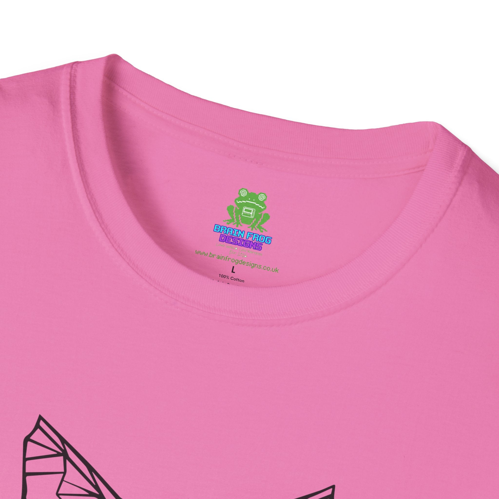 Geometric Cat T-Shirt - Minimal Line Art Cat Face Tee - 100% Cotton