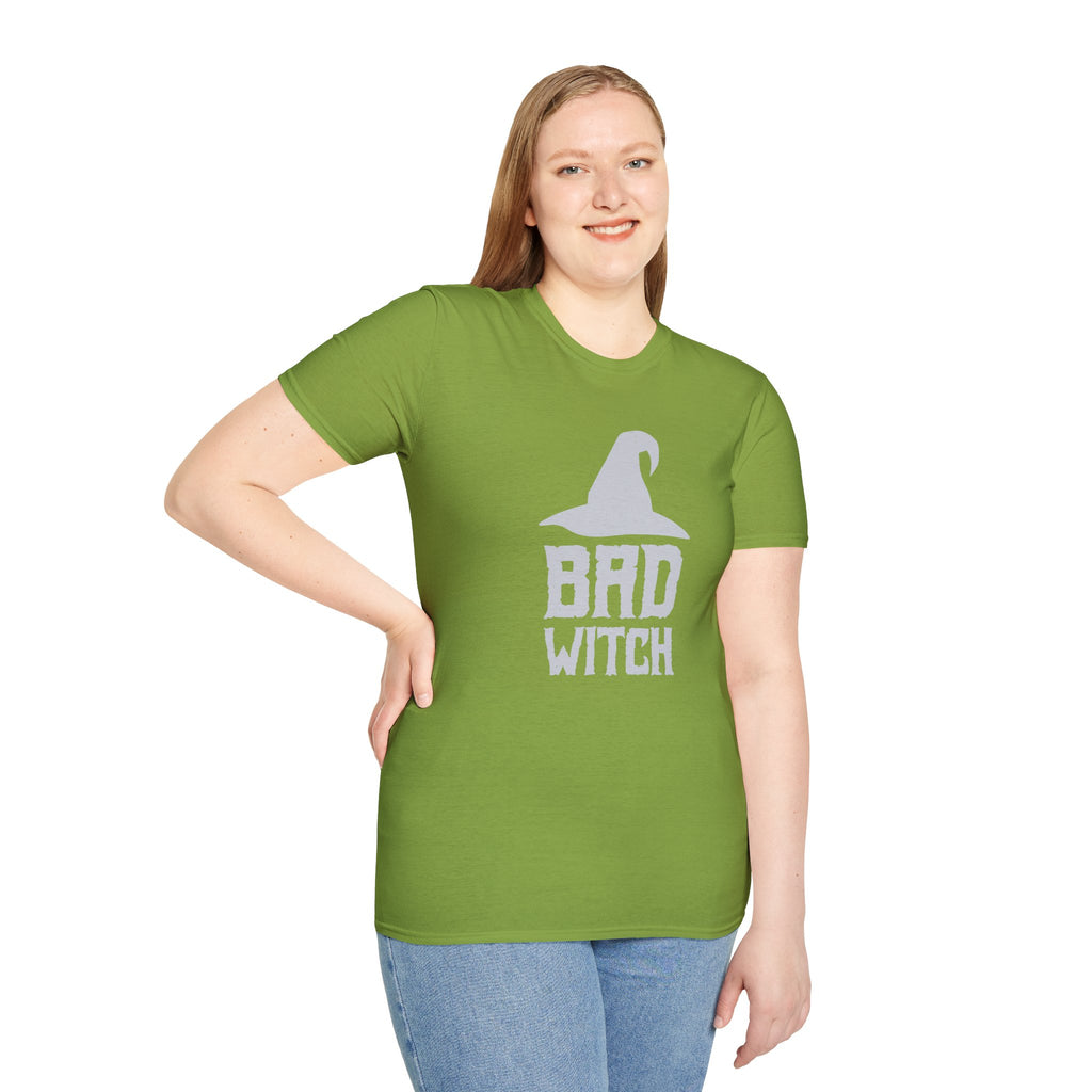 Bad Witch T-Shirt - Witch Hat Graphic Halloween Tee - 100% Cotton / Cotton Blend