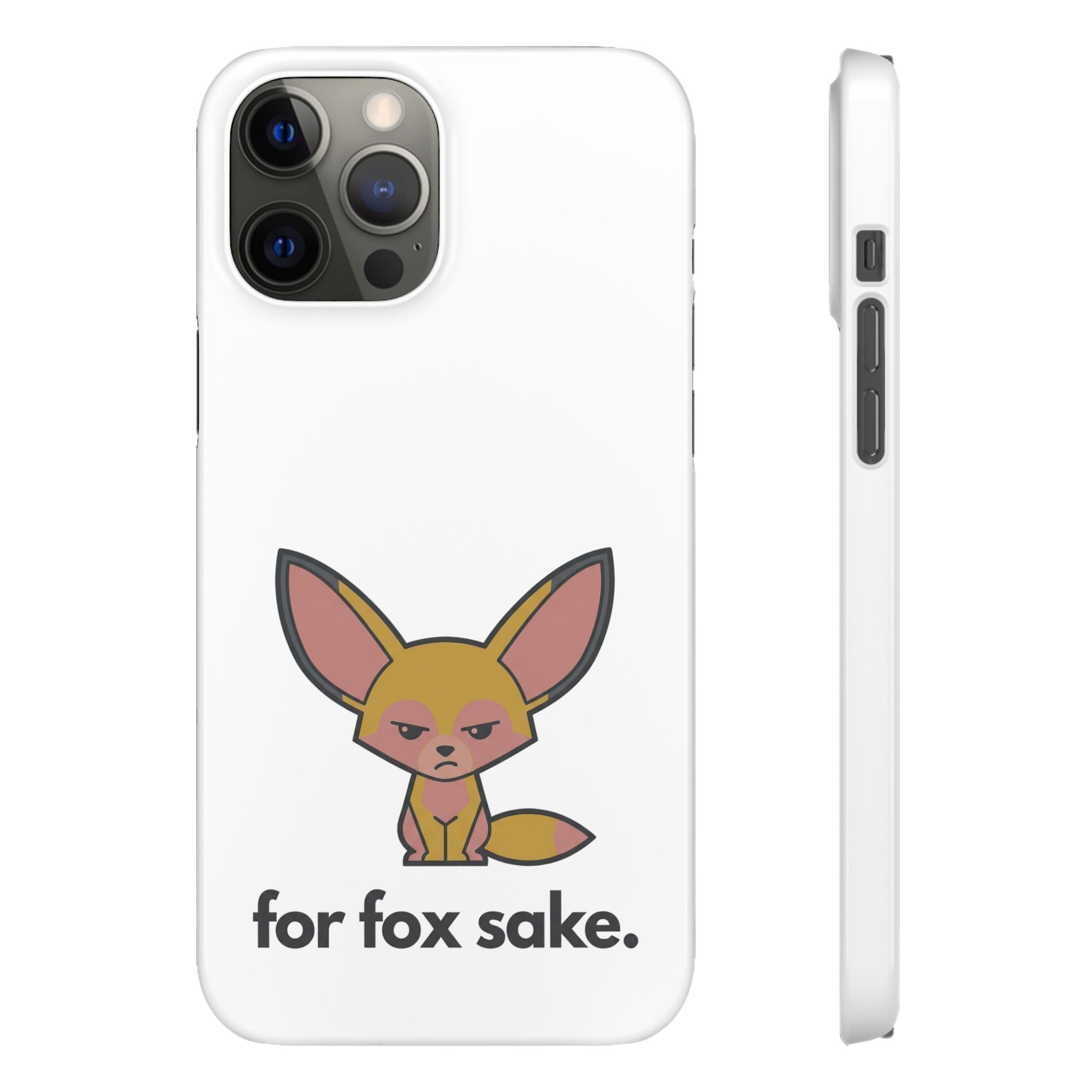 Phone Case — Cute 'for fox sake.' Cartoon Fox Protective Snap Case