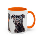Staffy Dog Portrait Accent Coffee Mug (11/15oz) - Staffordshire Bull Terrier Portrait Mug
