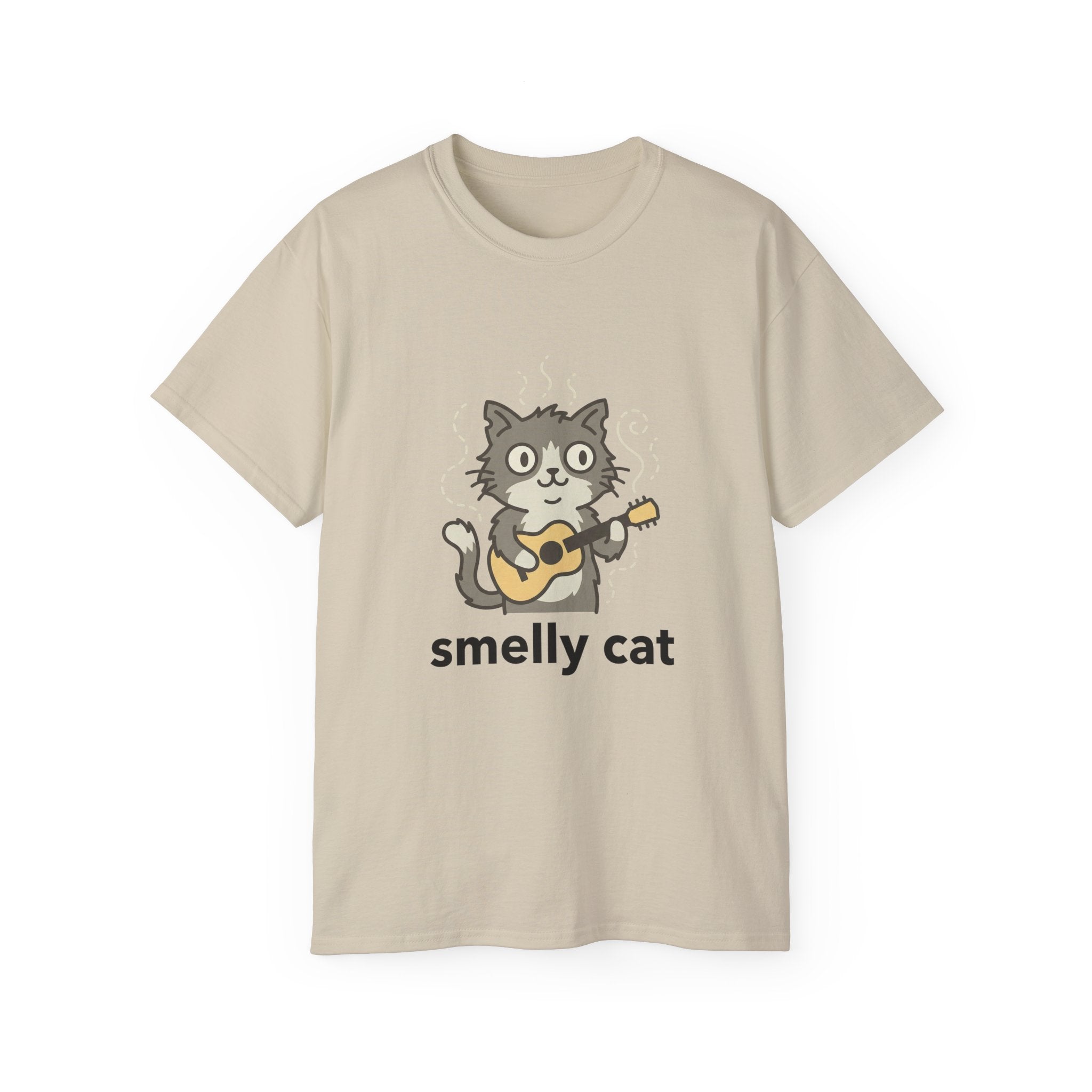 Smelly Cat Guitar Cat T-Shirt - Funny Friends Parody Tee for Fans - 100% Cotton