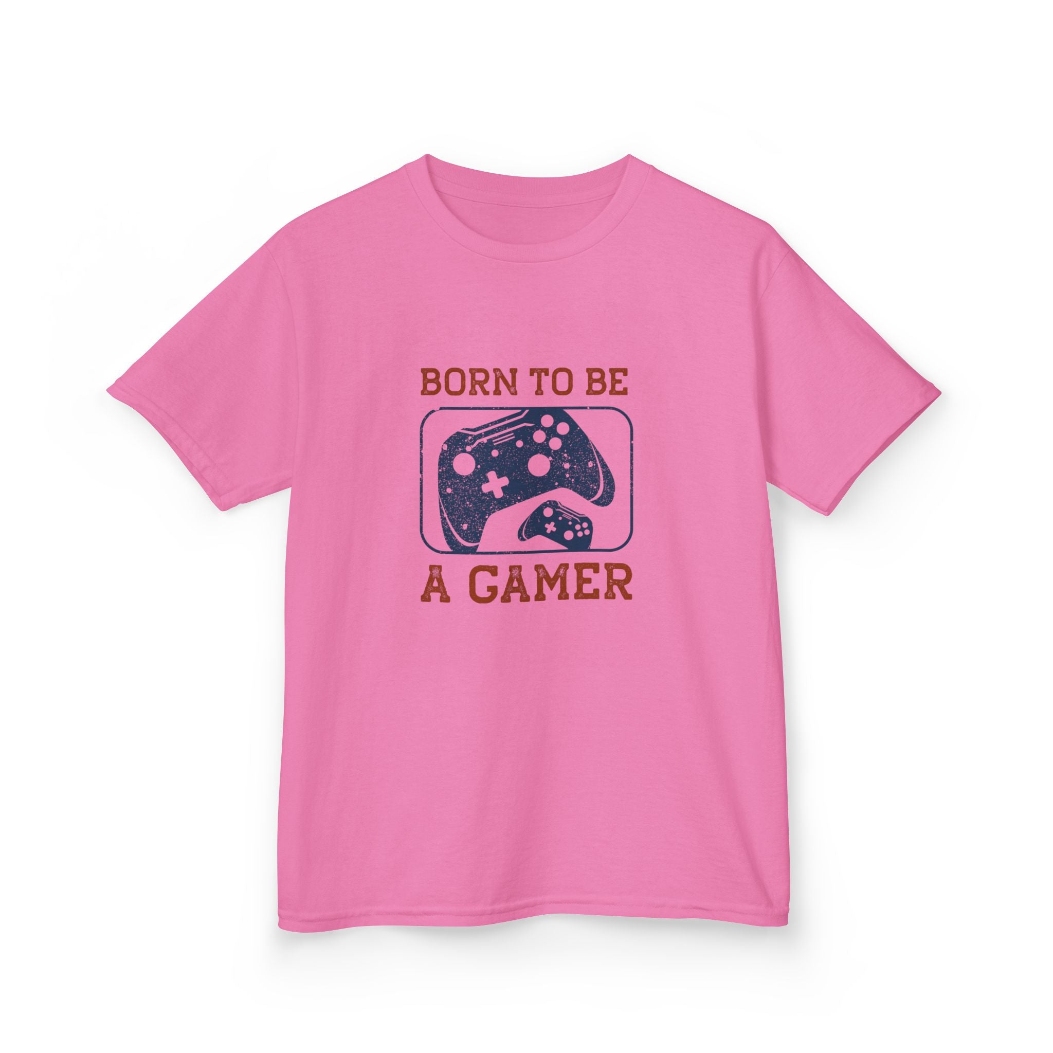 Kids Tee - "Born to Be a Gamer" Retro Game Controller Shirt - 100% Cotton / Cotton Blend
