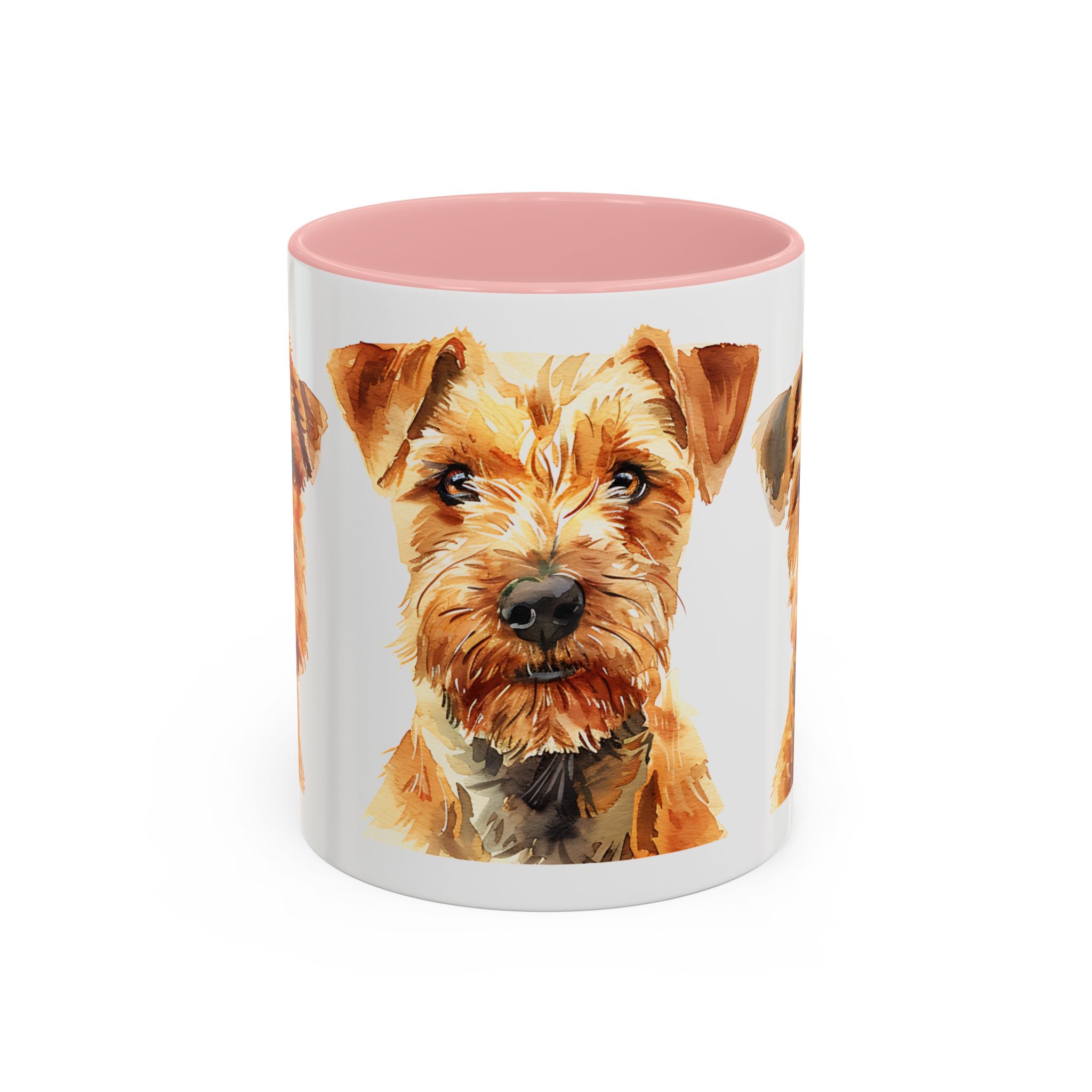 Irish Terrier Dog Portrait Accent Coffee Mug - Cute Terrier Face Ceramic Coffee Cup (11/15oz)