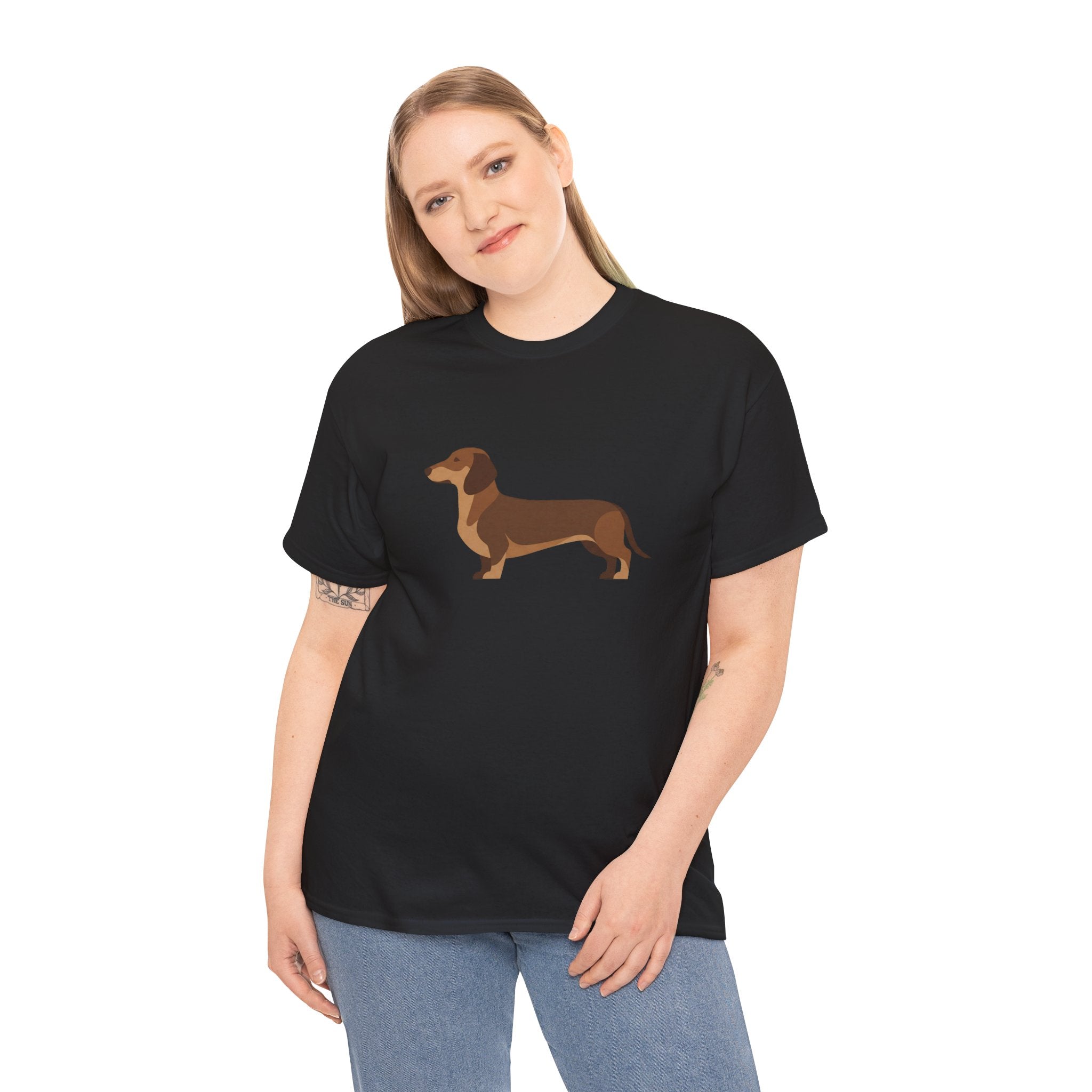 Dachshund Dog T‑Shirt — Cute Brown Sausage Dog Graphic Tee - 100% Cotton