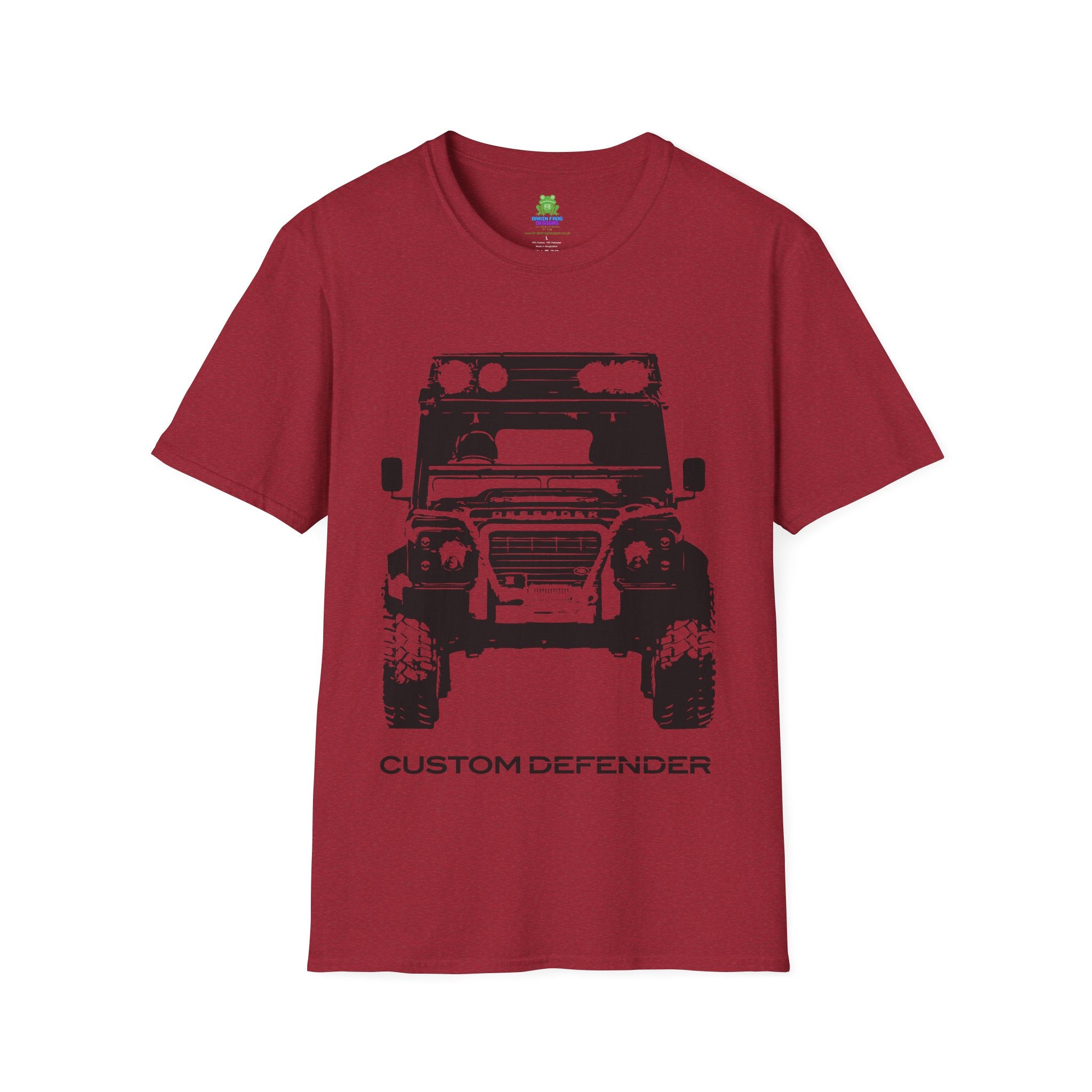 Defender Off-Road Shirt - "Custom Defender" Graphic 4x4 Adventure Tee - 100% Cotton / Cotton Blend
