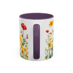Wildflower Garden Accent Coffee Mug - Floral 11/15oz Ceramic