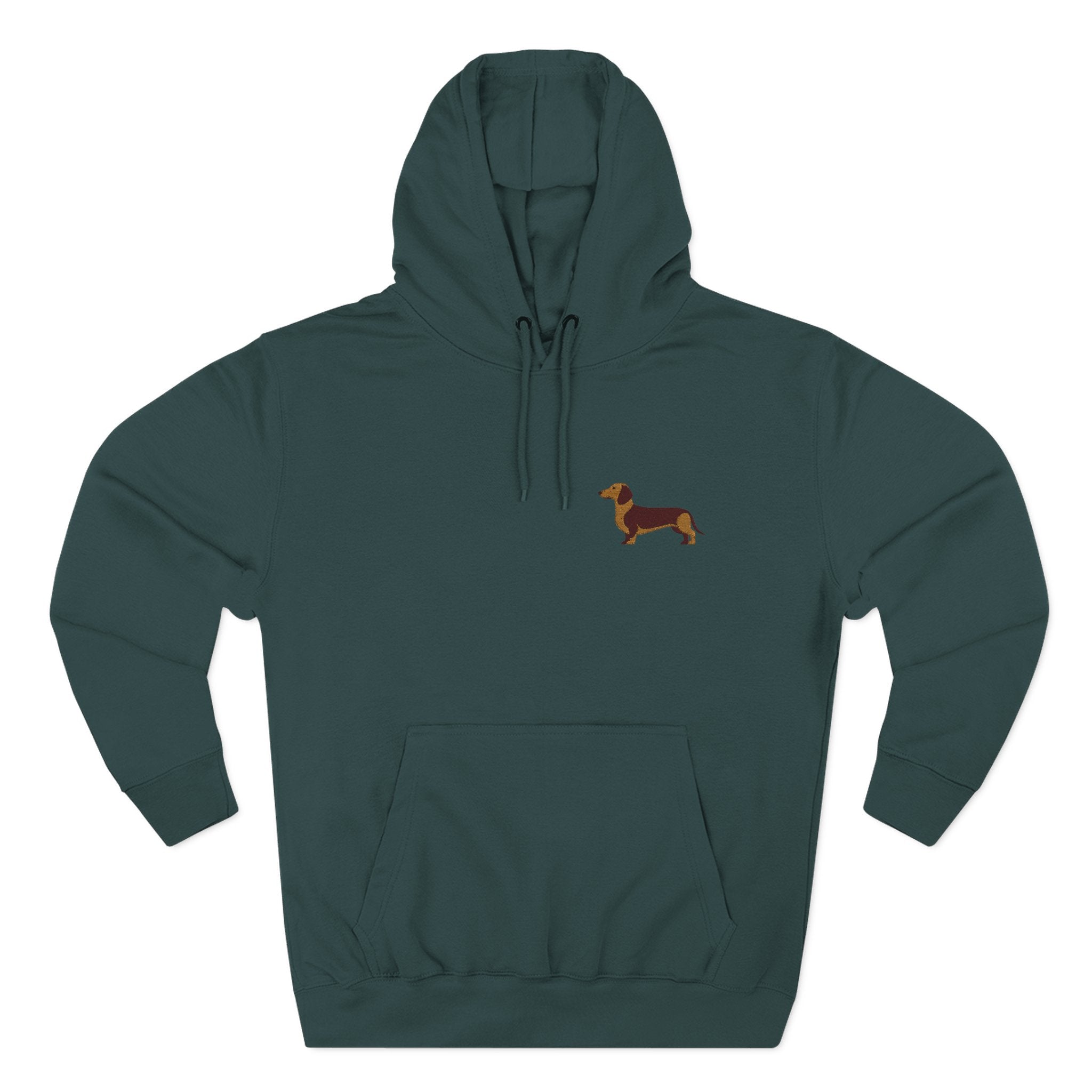 Dachshund Embroidered Hoodie — Minimal Cute Wiener Sauasage Dog Pullover