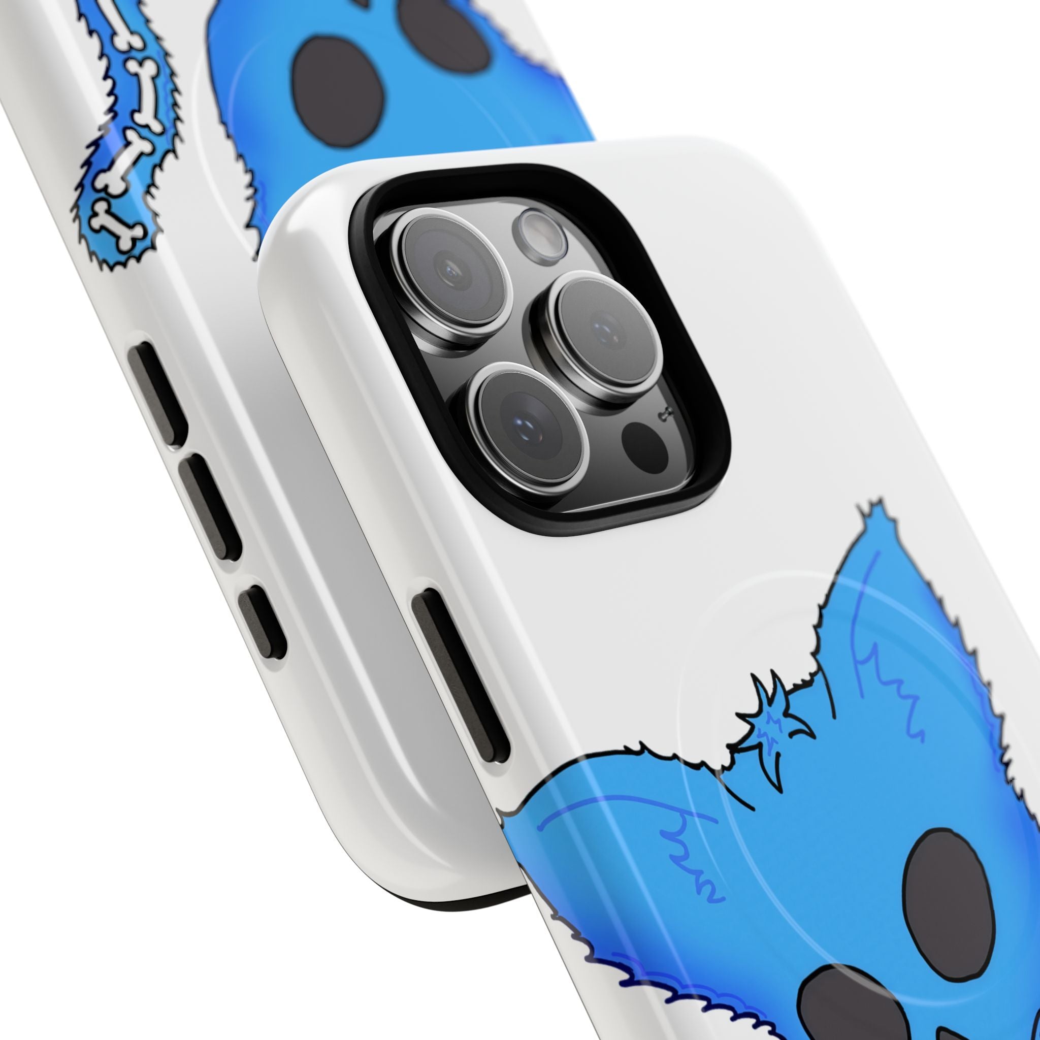 Blue Skeleton Cat Tough Magnetic Phone Case | Design by Jessica B