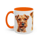 Irish Terrier Dog Portrait Accent Coffee Mug - Cute Terrier Face Ceramic Coffee Cup (11/15oz)