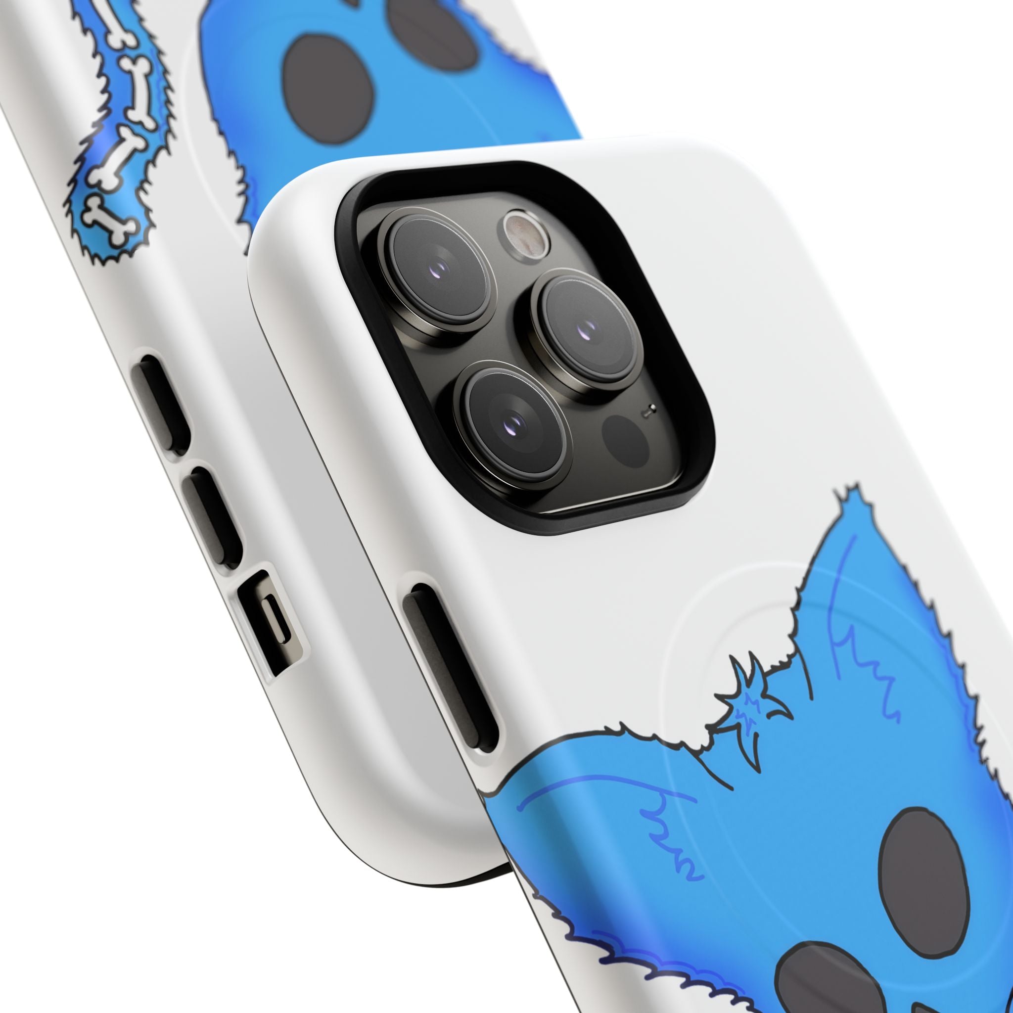 Blue Skeleton Cat Tough Magnetic Phone Case | Design by Jessica B