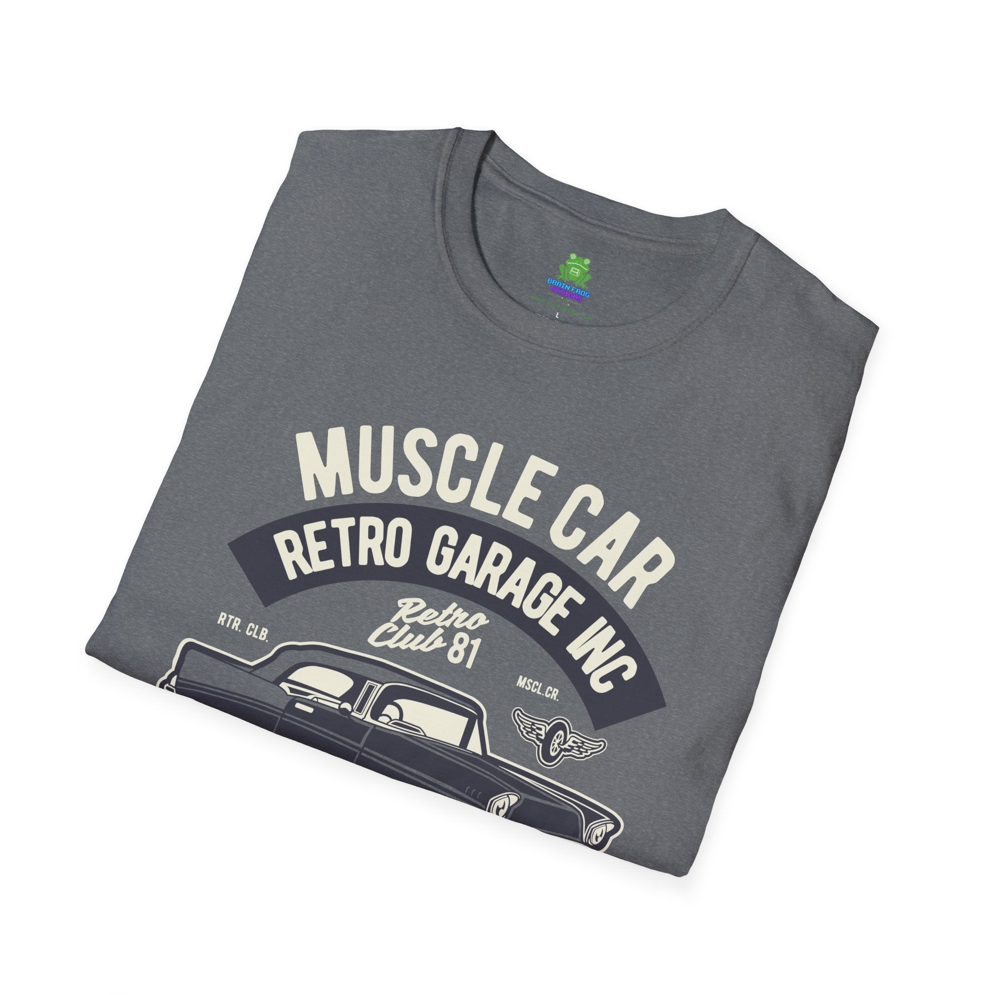 Retro Garage Muscle Car T-Shirt - Classic Speedway Vintage Auto Tee -100% Cotton