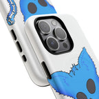 Blue Skeleton Cat Tough Magnetic Phone Case | Design by Jessica B