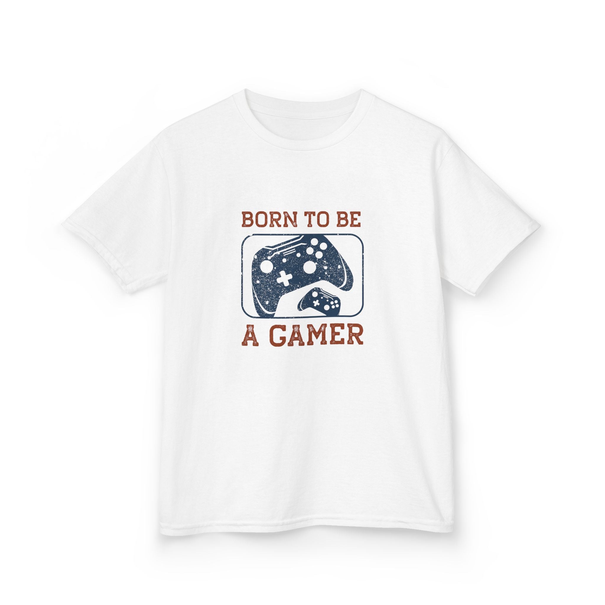 Kids Tee - "Born to Be a Gamer" Retro Game Controller Shirt - 100% Cotton / Cotton Blend