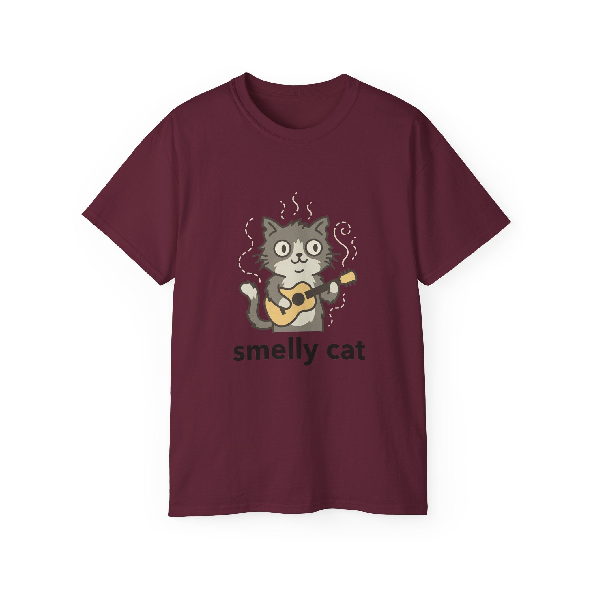 Smelly Cat Guitar Cat T-Shirt - Funny Friends Parody Tee for Fans - 100% Cotton