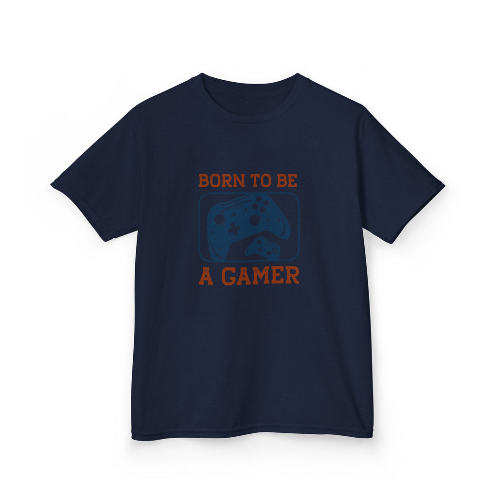 Kids Tee - "Born to Be a Gamer" Retro Game Controller Shirt - 100% Cotton / Cotton Blend