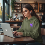 Purple Skeleton Cat Hoodie – Cute Spooky Graphic Sweatshirt - Unique Brand Design