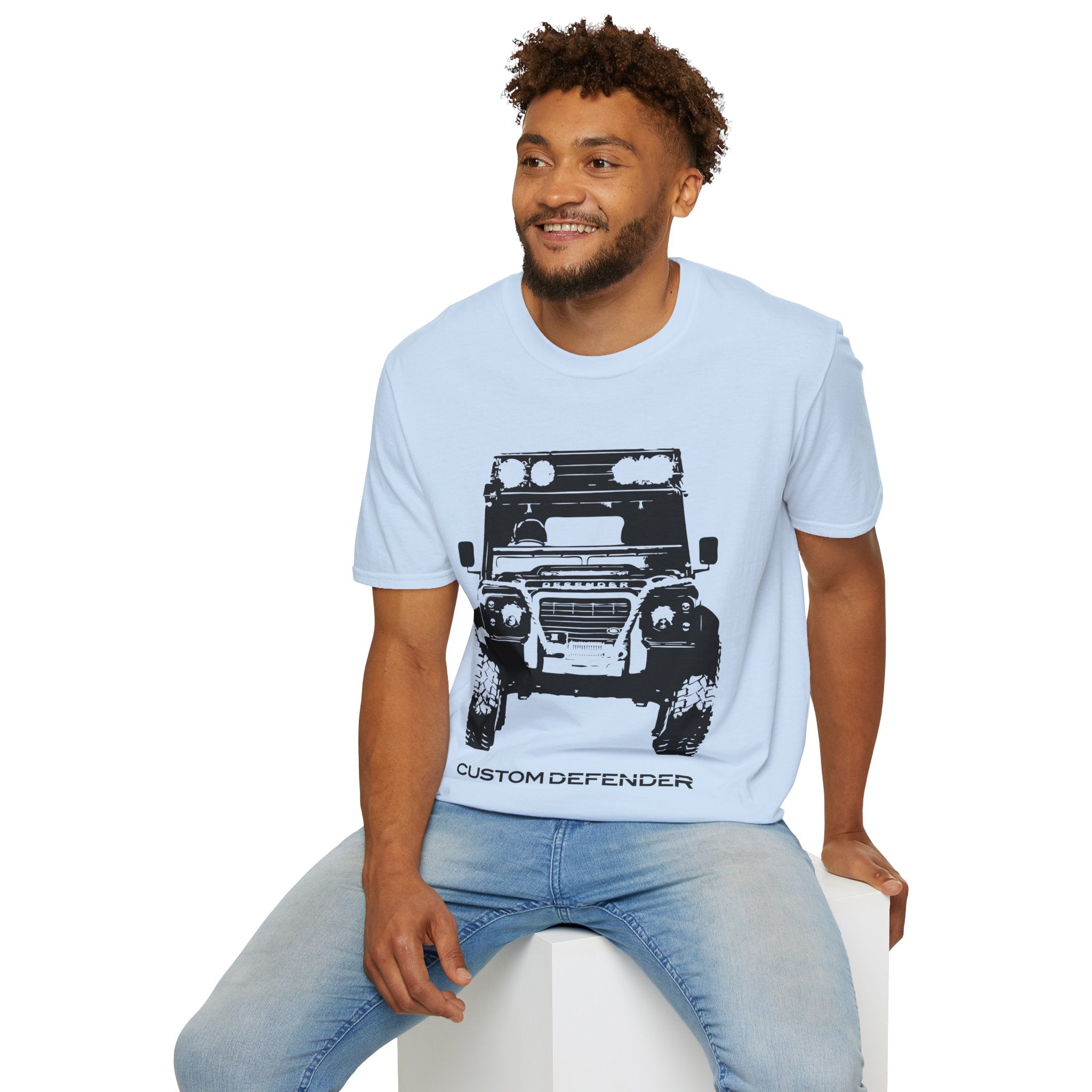 Defender Off-Road Shirt - "Custom Defender" Graphic 4x4 Adventure Tee - 100% Cotton / Cotton Blend