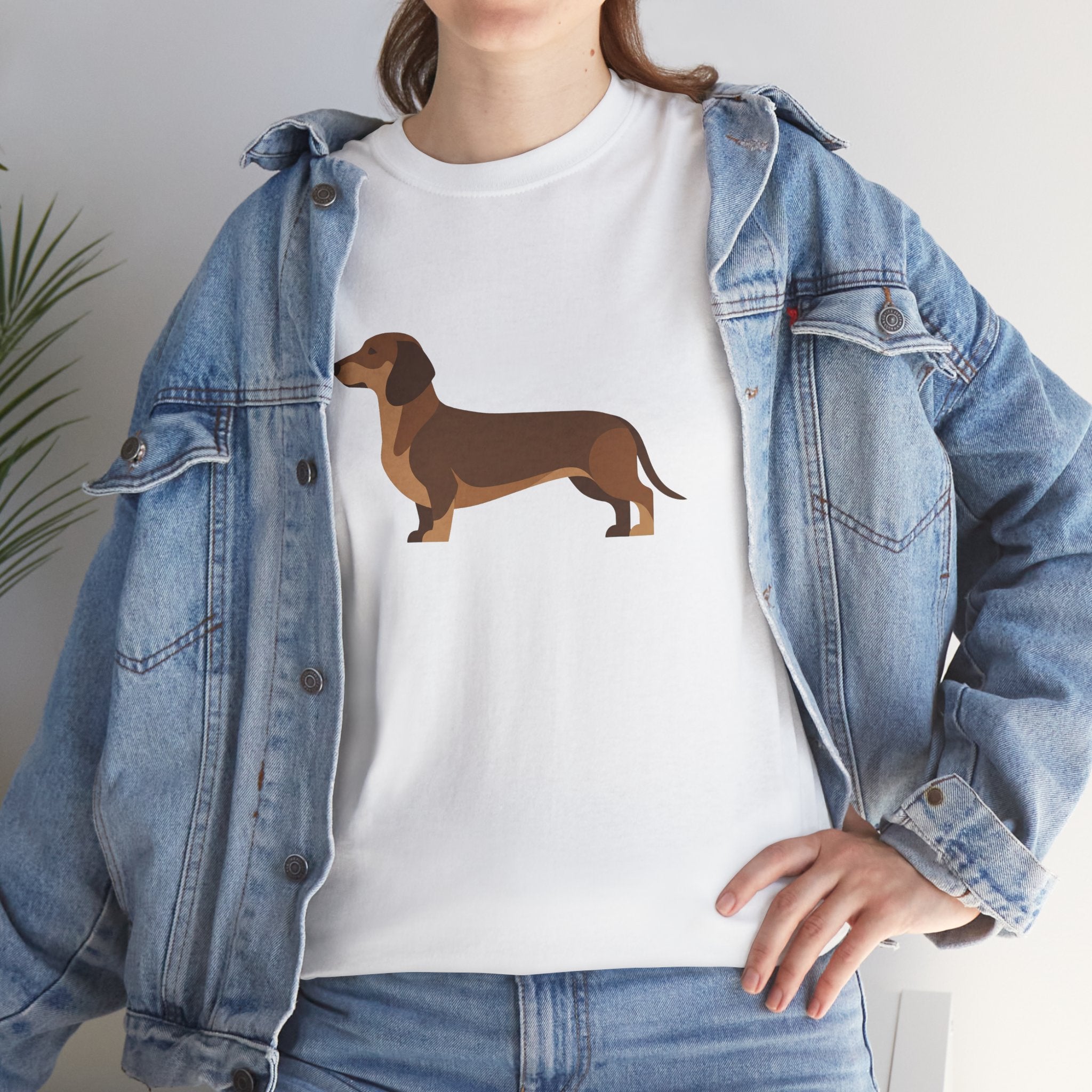 Dachshund Dog T‑Shirt — Cute Brown Sausage Dog Graphic Tee - 100% Cotton