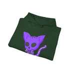 Purple Skeleton Cat Hoodie – Cute Spooky Graphic Sweatshirt