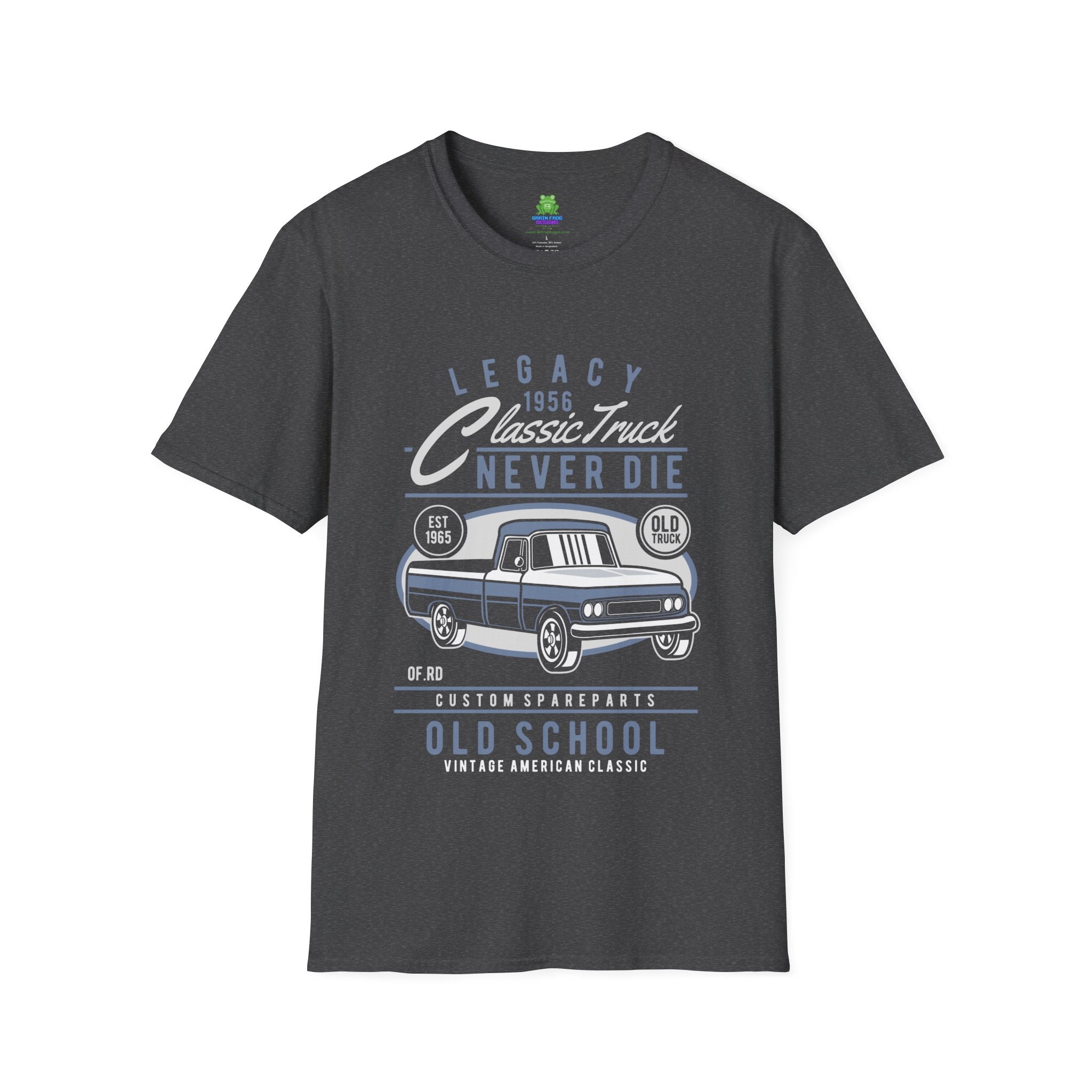 Old School Car T-Shirt - "Legacy Never Die" Vintage Auto Tee - 100% Cotton
