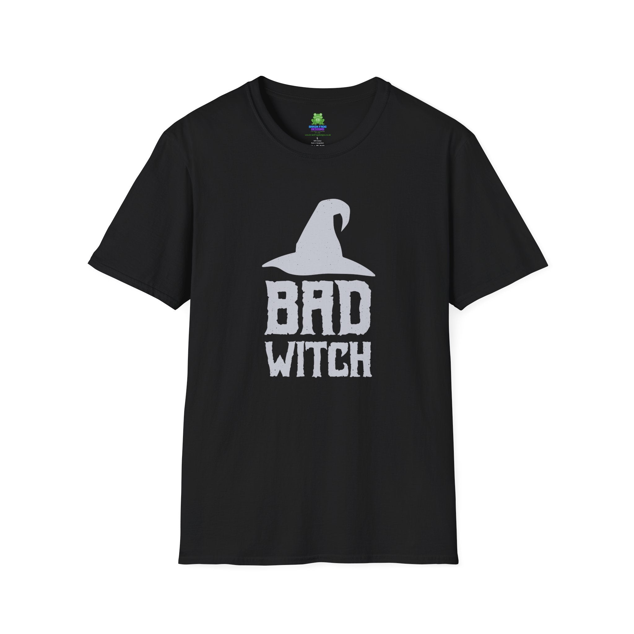 Bad Witch T-Shirt - Witch Hat Graphic Halloween Tee - 100% Cotton / Cotton Blend